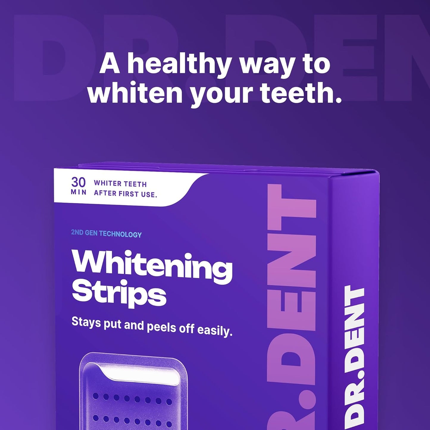 Purple Teeth Whitening Strips 21 Treatments - Safe for Enamel - Non Sensitive Teeth Whitening - Whitening Without Any Harm - Pack of 42.