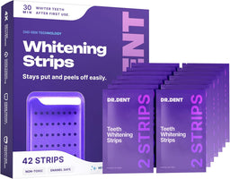 Purple Teeth Whitening Strips 21 Treatments - Safe for Enamel - Non Sensitive Teeth Whitening - Whitening Without Any Harm - Pack of 42.